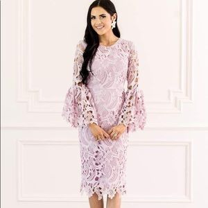 Rachel Parcell lace dress w/ bell sleeve in Lilac